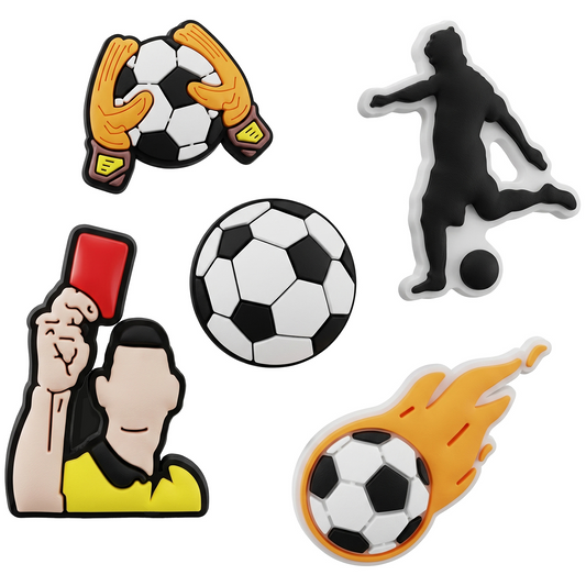 3D OEM Football Sticker for Phone / Tablet Case, Set of 5 pieces, Multicolor