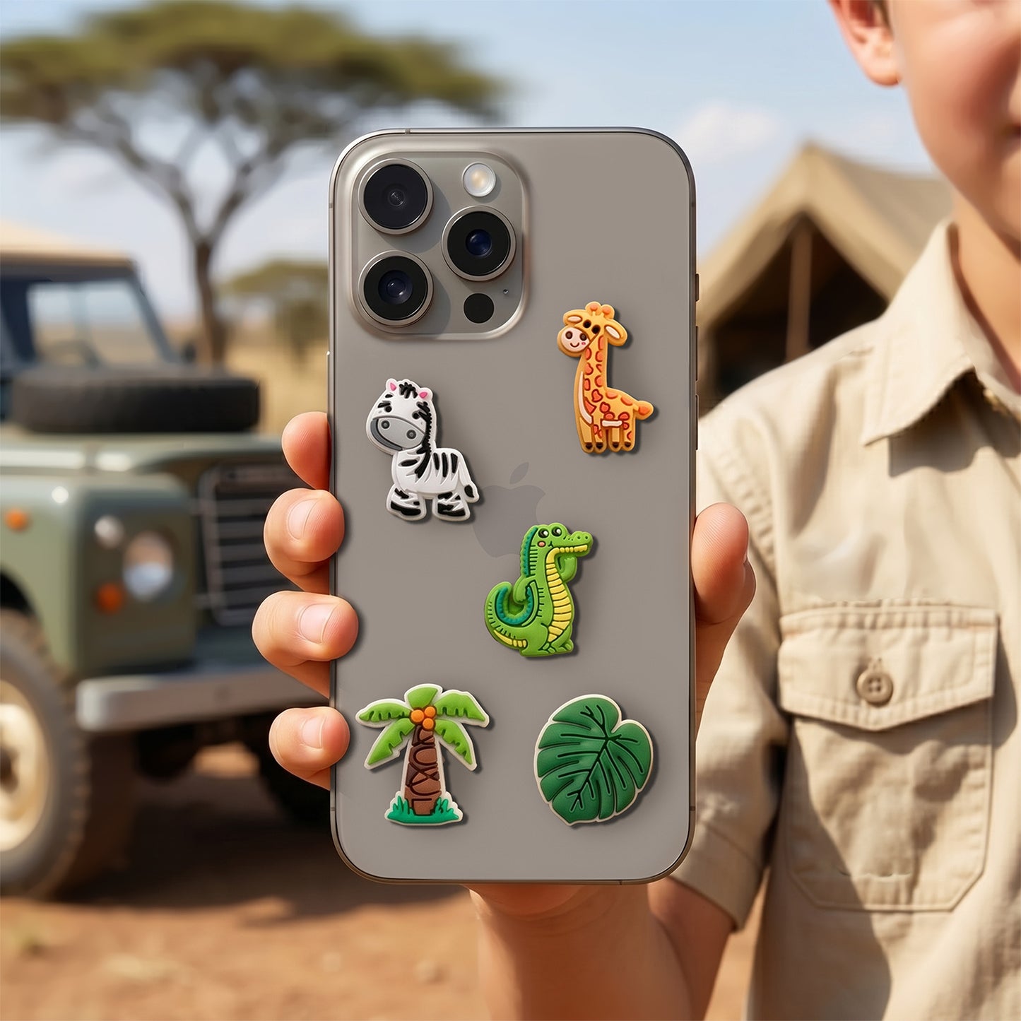 Pegatina 3D OEM Jungle para Funda de Teléfono / Tableta, Set de 5 piezas, Multicolor
