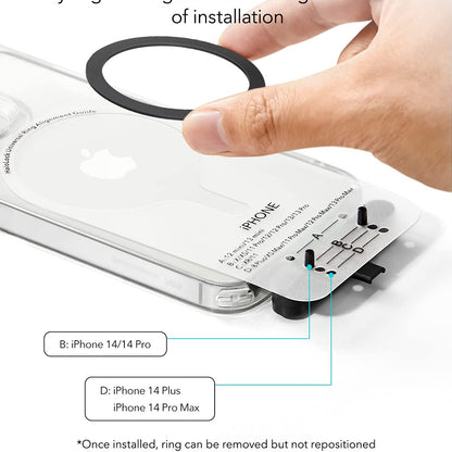 Pegatina Metálica ESR HaloLock, Set de 2 piezas, Negro