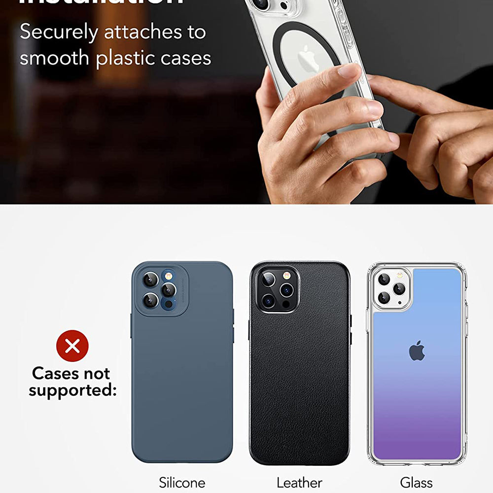 Pegatina Metálica ESR HaloLock, Set de 2 piezas, Negro