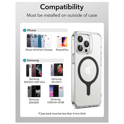 Pegatina Metálica ESR HaloLock, Set de 2 piezas, Negro