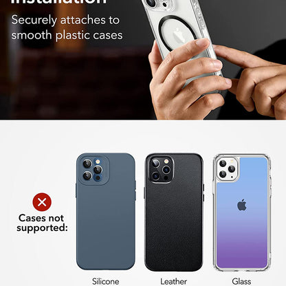 Pegatina Metálica ESR HaloLock, Set de 2 piezas, Negro Plateado