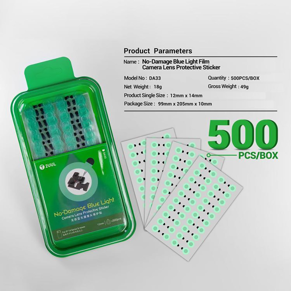 Pegatina de Protección para Cámara 2UUL DA33, Set de 500 unidades