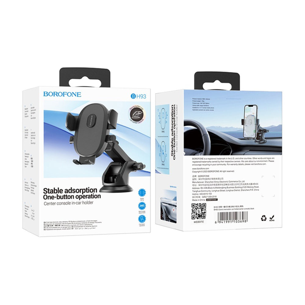 Soporte para Auto Borofone BH93 Grand, 4.5 pulgadas - 7 pulgadas, Negro