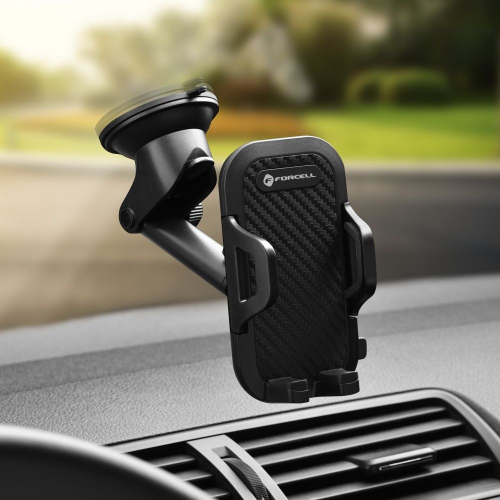 Soporte de coche Forcell Carbon Bracket A151, 62mm - 95mm, Negro