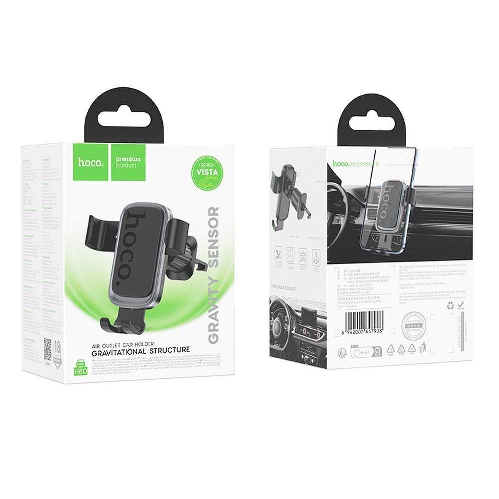 Soporte para Auto HOCO H80, Universal, Negro