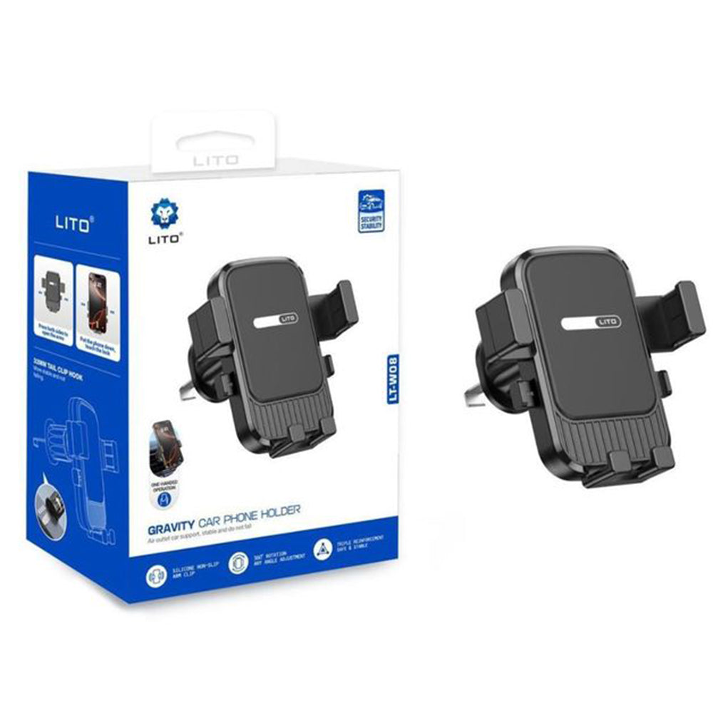 Soporte Auto Lito LT-W08, Universal, Gris