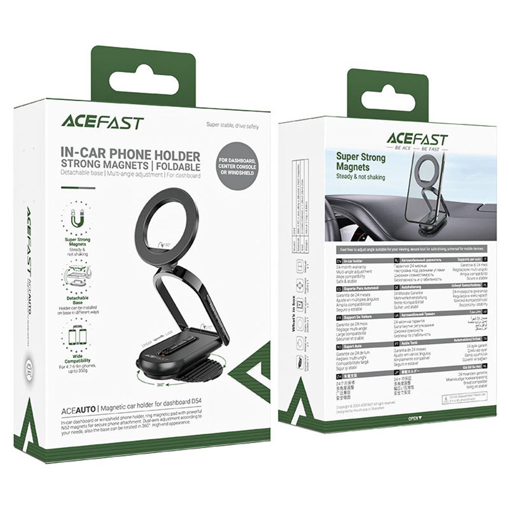 Soporte Auto Magnético Acefast D54, Universal, Negro