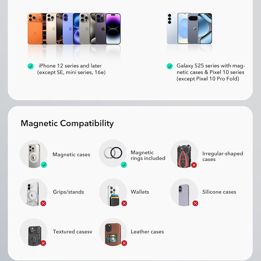 ESR OmniLock Dash Magnetic Car Holder, Universal, Black