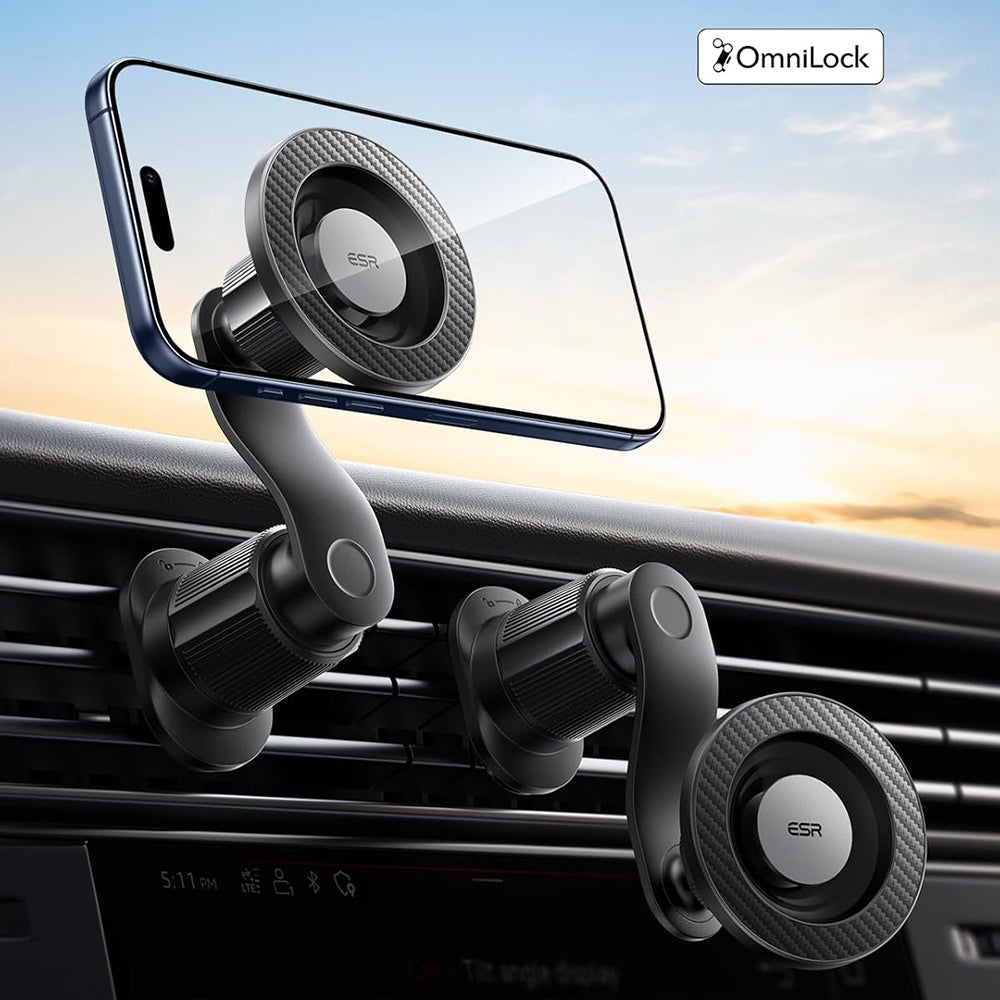 Soporte Auto Magnético ESR OmniLock Vent, Universal, Negro