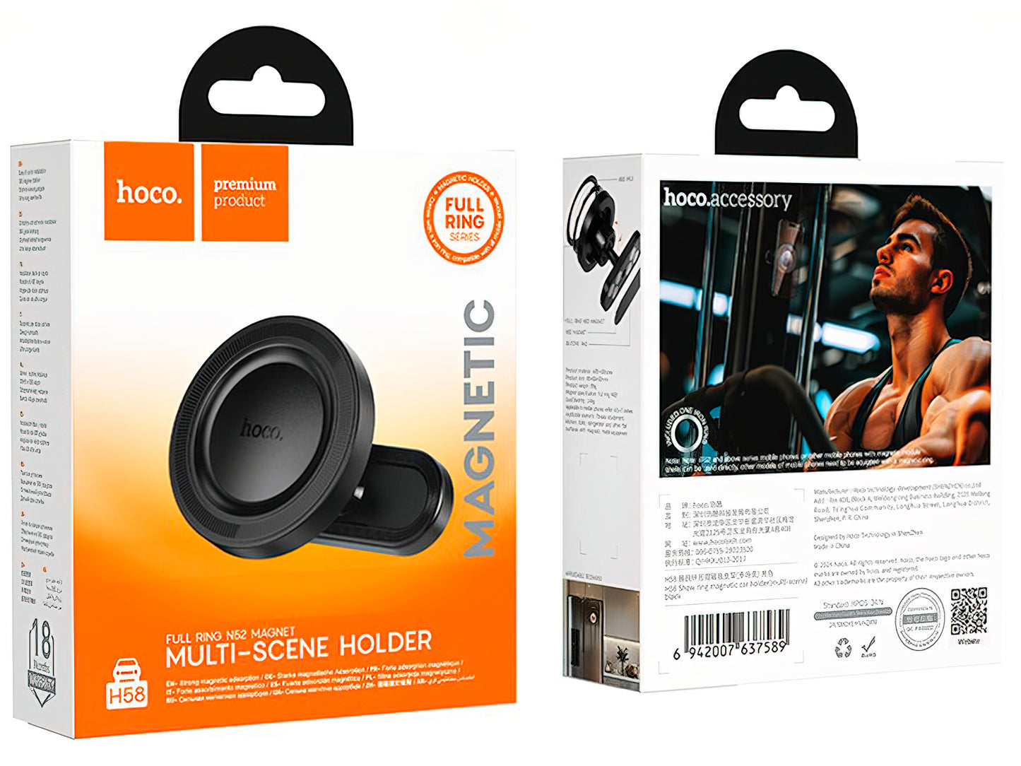 Soporte Magnético para Coche HOCO H58, 4.5 pulgadas - 7 pulgadas, Negro