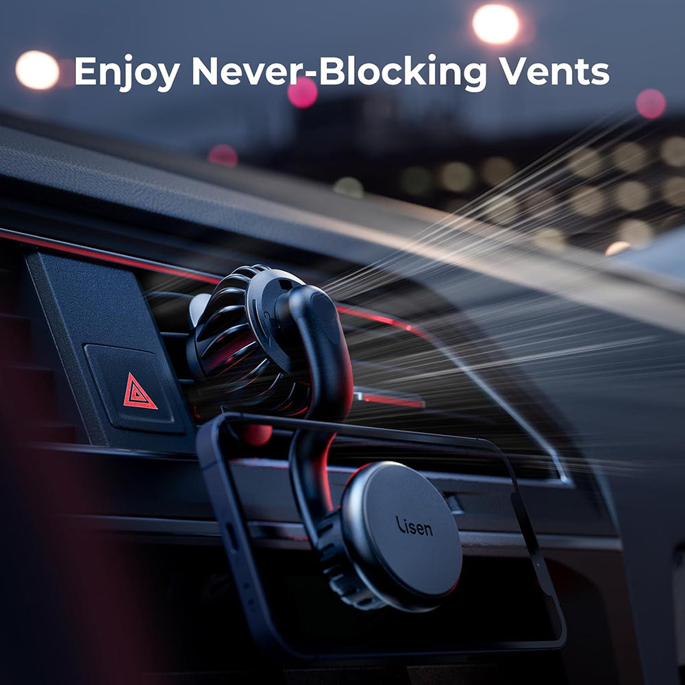 Soporte Auto Magnético Lisen, Universal, Negro YL0222060002