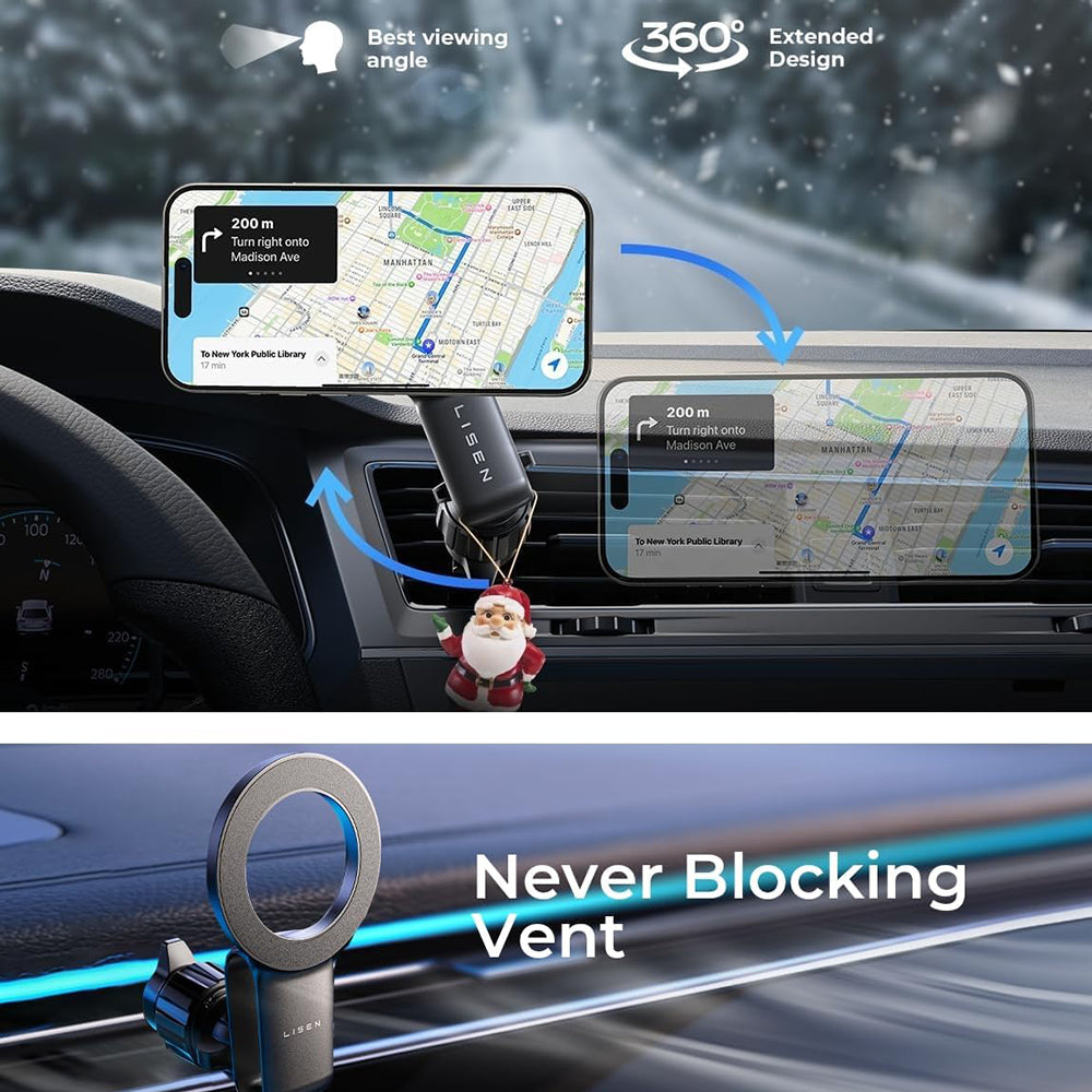 Soporte Auto Magnético Lisen, Universal, Negro YL0224050012