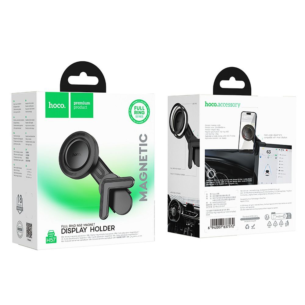 Soporte Auto Magnético MagSafe HOCO H57, Universal, Negro