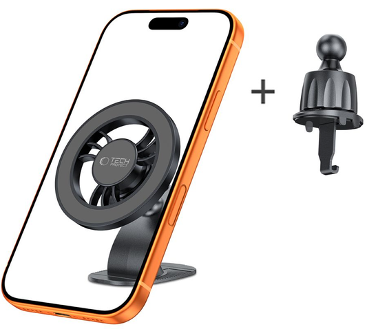 Soporte Auto Magnético Tech-Protect N56 2en1 II, Universal, Negro