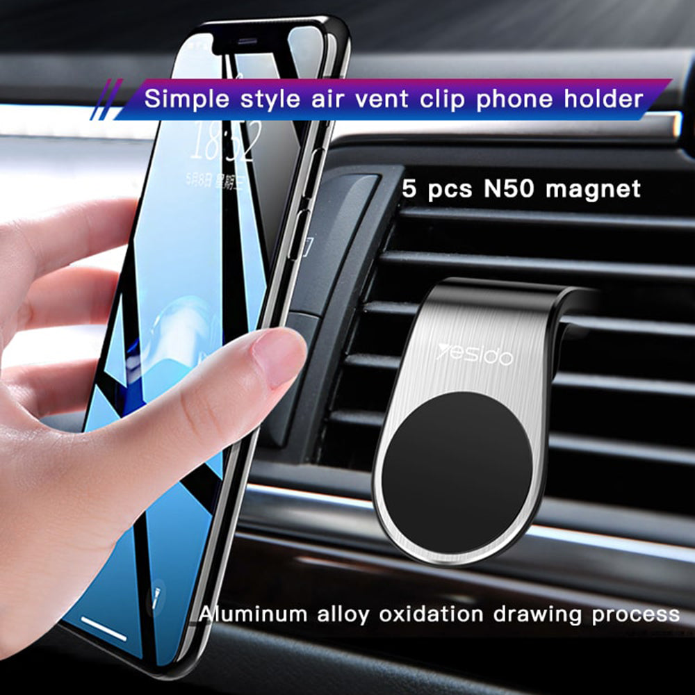 Soporte Magnético para Auto Yesido C64, Universal, Negro