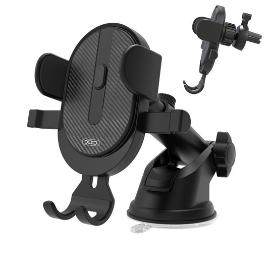 Soporte para coche XO Design C60 2en1, 4 pulgadas - 6 pulgadas, Negro
