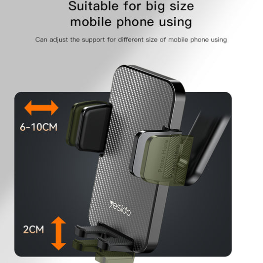 Soporte para Auto Yesido C173, 4.7 pulgadas - 7.2 pulgadas, Negro