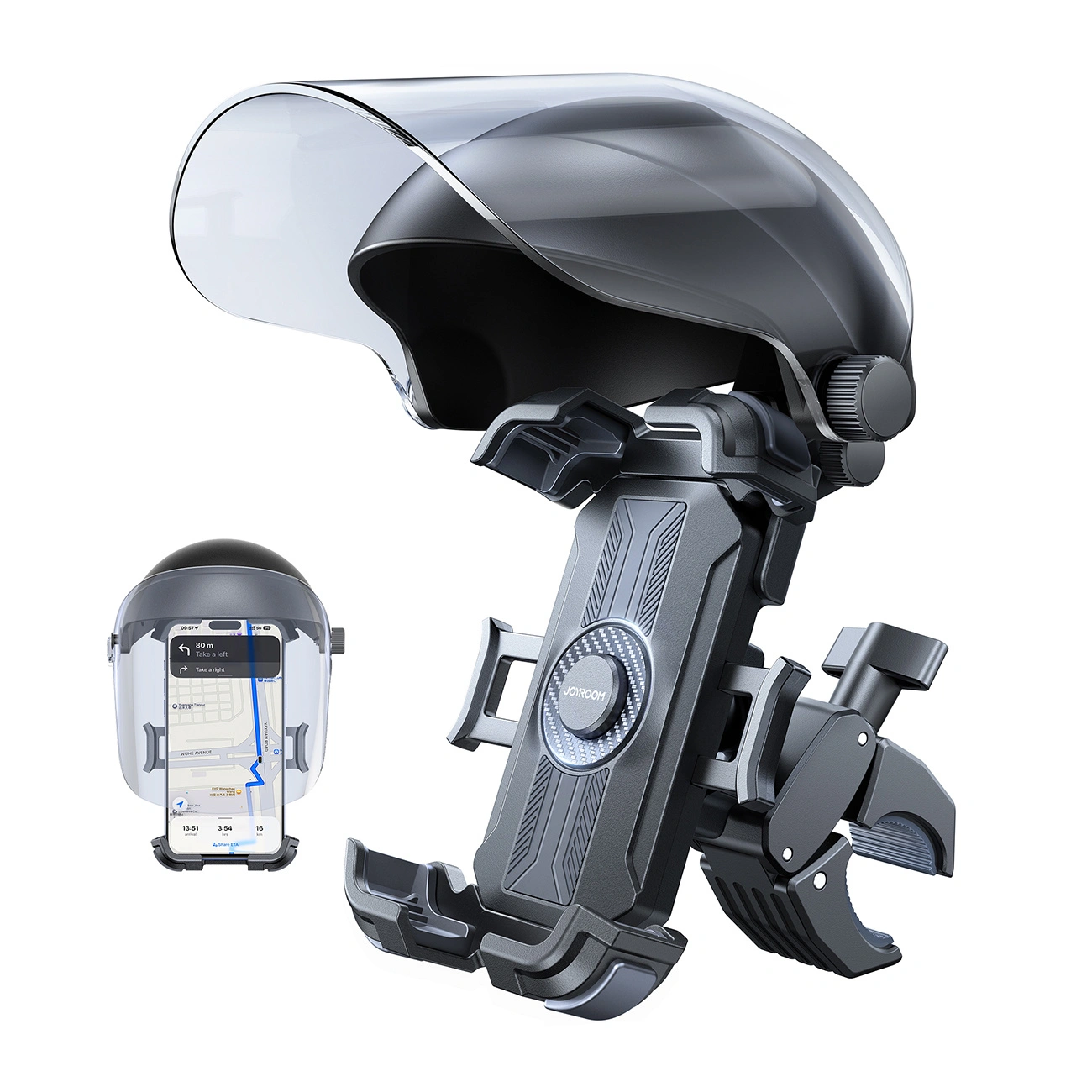 Soporte para Bicicleta y Motocicleta con Parasol Joyroom JR-ZS526, 4.7 pulgadas - 7 pulgadas, Negro