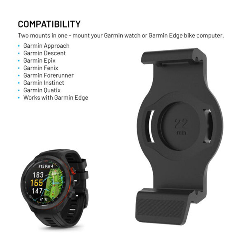 Soporte Bicicleta Fixed para Garmin Watch 22mm / Edge Computer, Negro