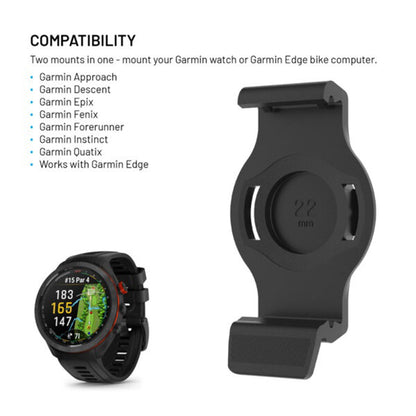 Soporte Bicicleta Fixed para Garmin Watch 22mm / Edge Computer, Negro