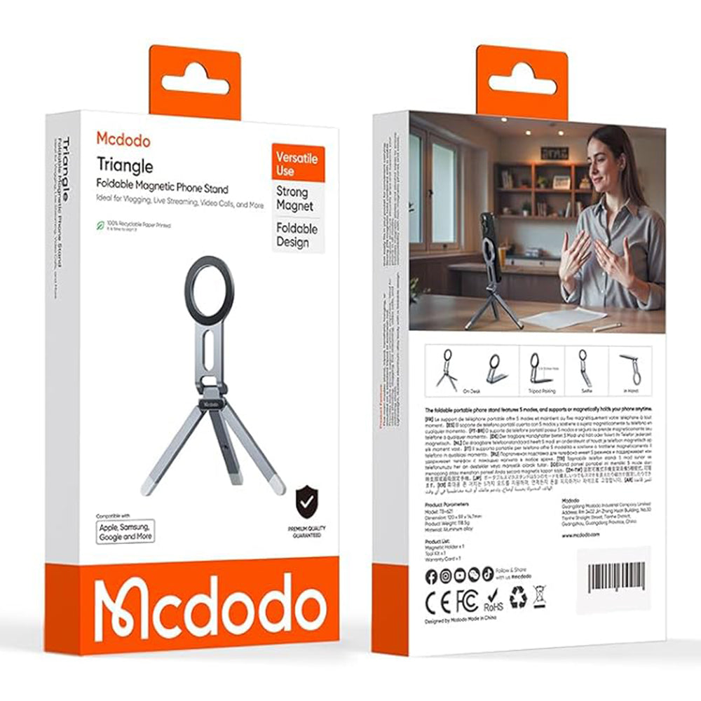 Soporte Magnético McDodo TB-6210, Universal, Gris