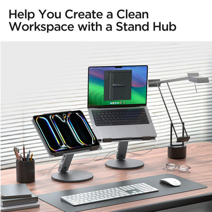 Soporte Spigen LD204H para Laptop, Plateado