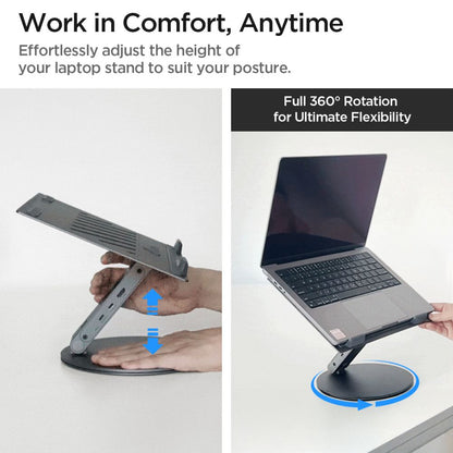 Soporte Spigen LD204H para Laptop, Plateado