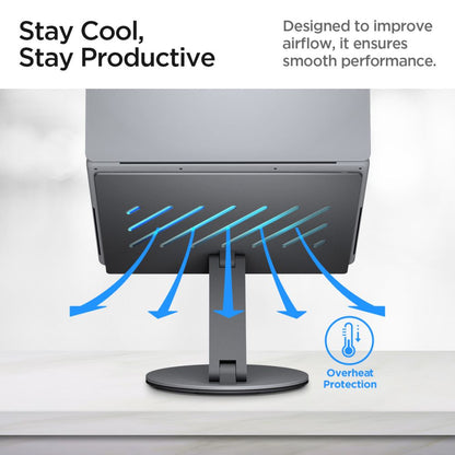 Soporte Spigen LD204H para Laptop, Plateado