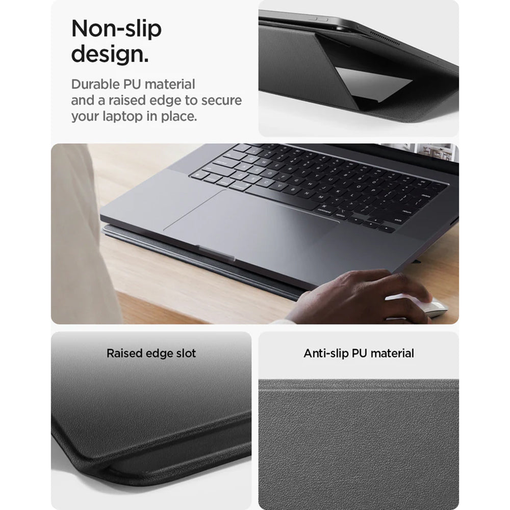 Soporte Spigen Slim Fold LD201-S7 para portátil máx. 14 pulgadas, Negro AMP11116