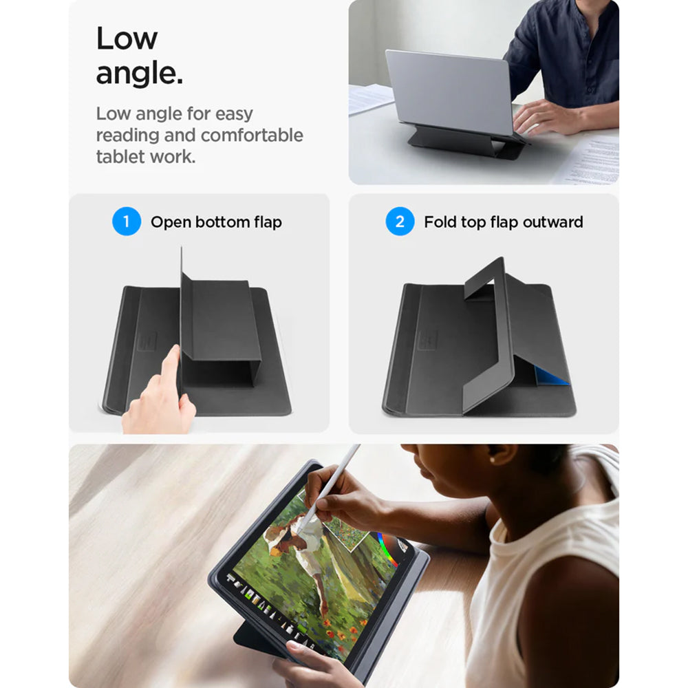 Soporte Spigen Slim Fold LD201-S7 para portátil máx. 14 pulgadas, Negro AMP11116