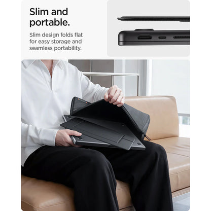 Soporte Spigen Slim Fold LD201-S7 para portátil máx. 14 pulgadas, Negro AMP11116