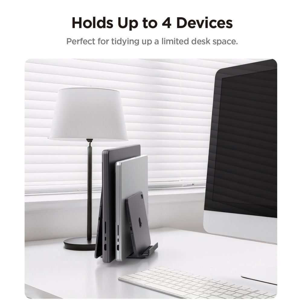 Spigen LD208S4 Two Vertical Stand for Laptop with thickness 14mm - 27mm, Grey AMP10640