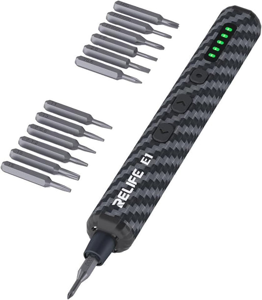 Destornillador Eléctrico Relife E1 Carbono, Negro