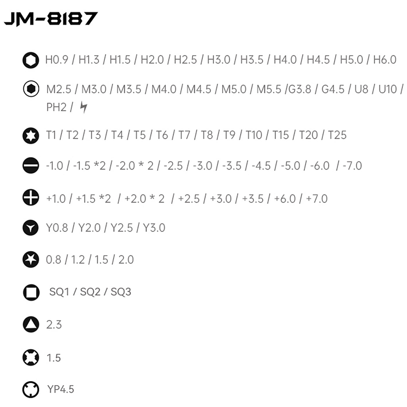 Destornillador Jakemy JM-8187, 83en1, Plata