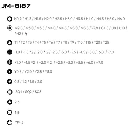 Destornillador Jakemy JM-8187, 83en1, Plata