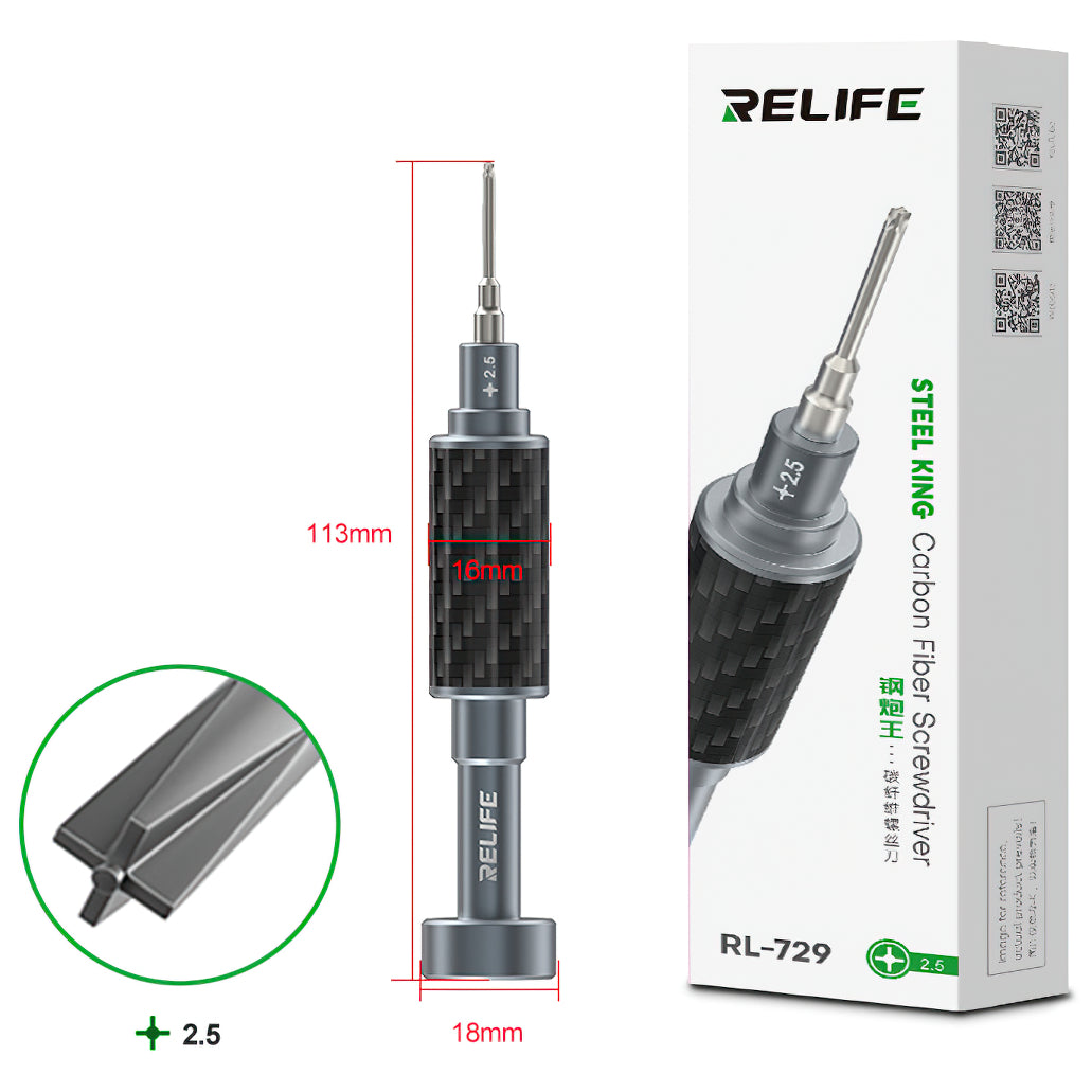 Destornillador Relife RL-729, Cruz Hueca 2.5mm