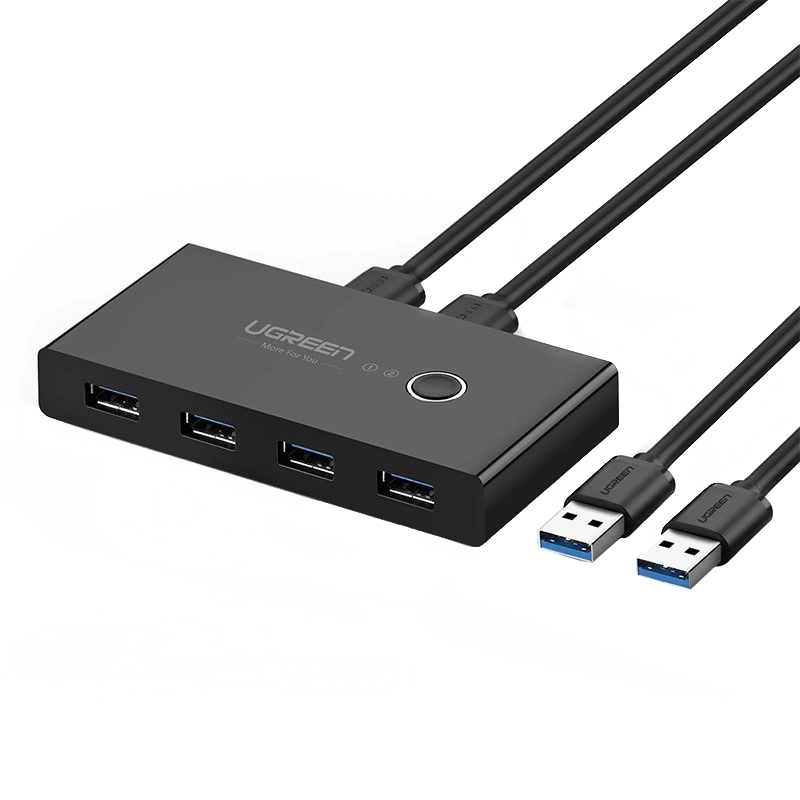 Switch USB UGREEN US216 (30768) Caja de Compartición Doble Nueva Versión, 4 x USB-A 3.0, Negro