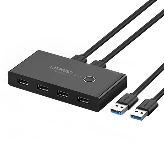 Switch USB UGREEN US216 (30768) Caja de Compartición Doble Nueva Versión, 4 x USB-A 3.0, Negro