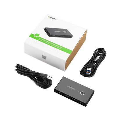 Switch USB UGREEN US216 (30768) Caja de Compartición Doble Nueva Versión, 4 x USB-A 3.0, Negro