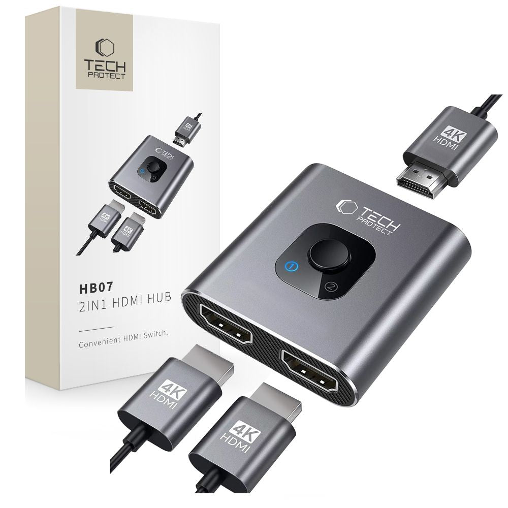 Switch Video HDMI Tech-Protect HB07, Gris
