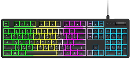 Teclado Gaming con Cable USB WZK WKG-200, RGB, 1.5m, Negro