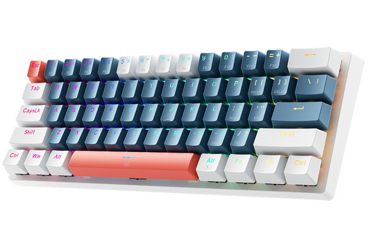 Teclado Gaming con Cable USB Machenike K500-B61 Mecánico, RGB, Retroiluminación Marrón, Azul Blanco