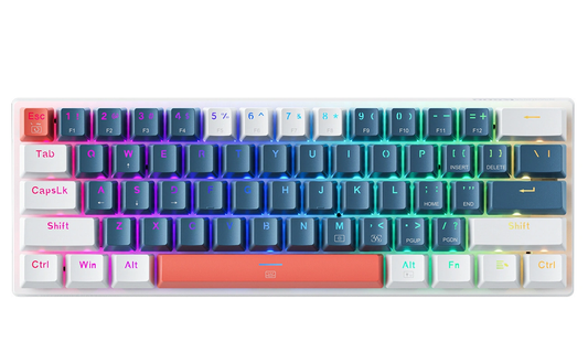 Teclado Gaming con Cable USB Machenike K500-B61 Mecánico, RGB, Azul Blanco
