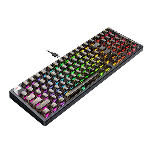 Teclado Gaming Wired USB HAVIT KB875L, RGB, 1.8m, Transparencia Negra