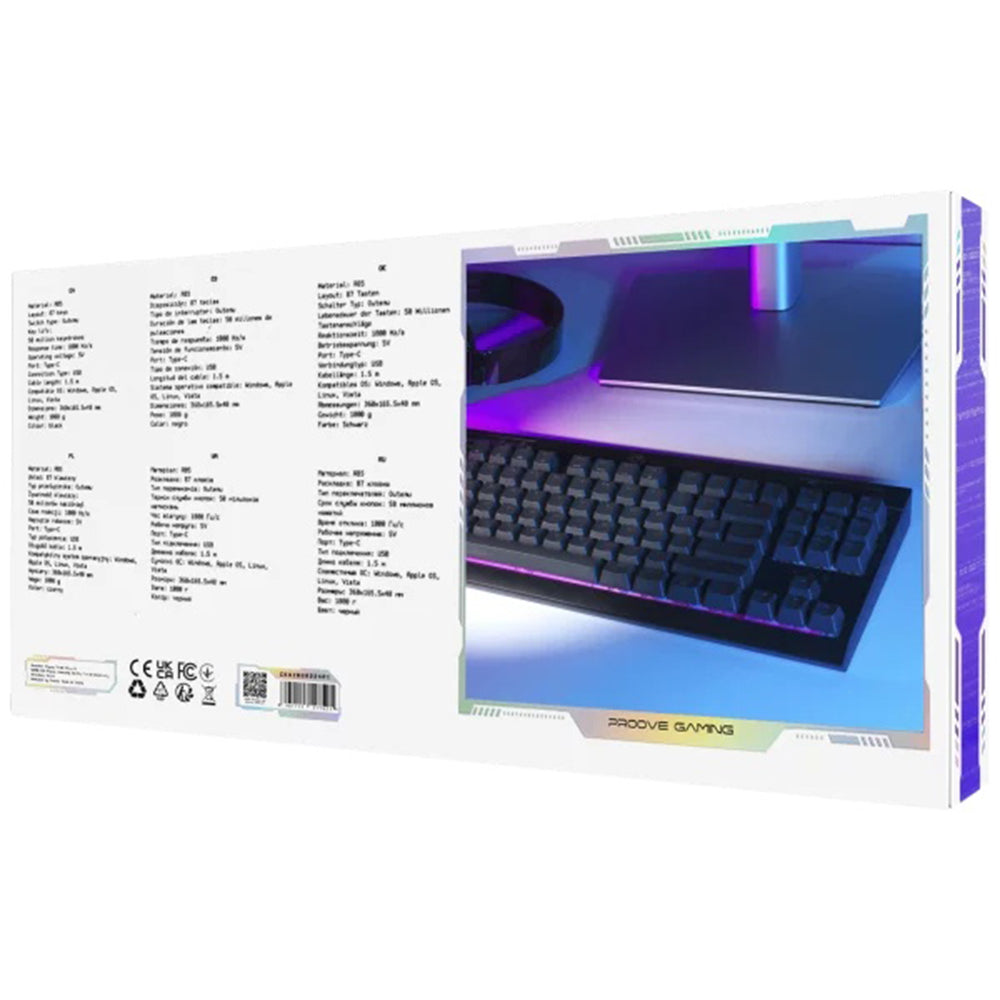 Teclado Gaming Wired USB Proove Sideswap, RGB, 1.5m, Negro CKSIEN00022401