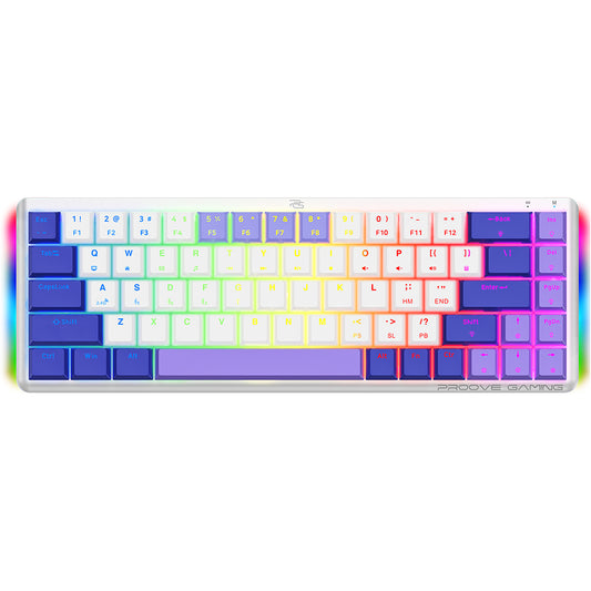 Teclado Gaming Inalámbrico Proove AFK, RGB, BT / Wi-Fi / Cableado, 1.5m, Blanco WKAFKEN22002