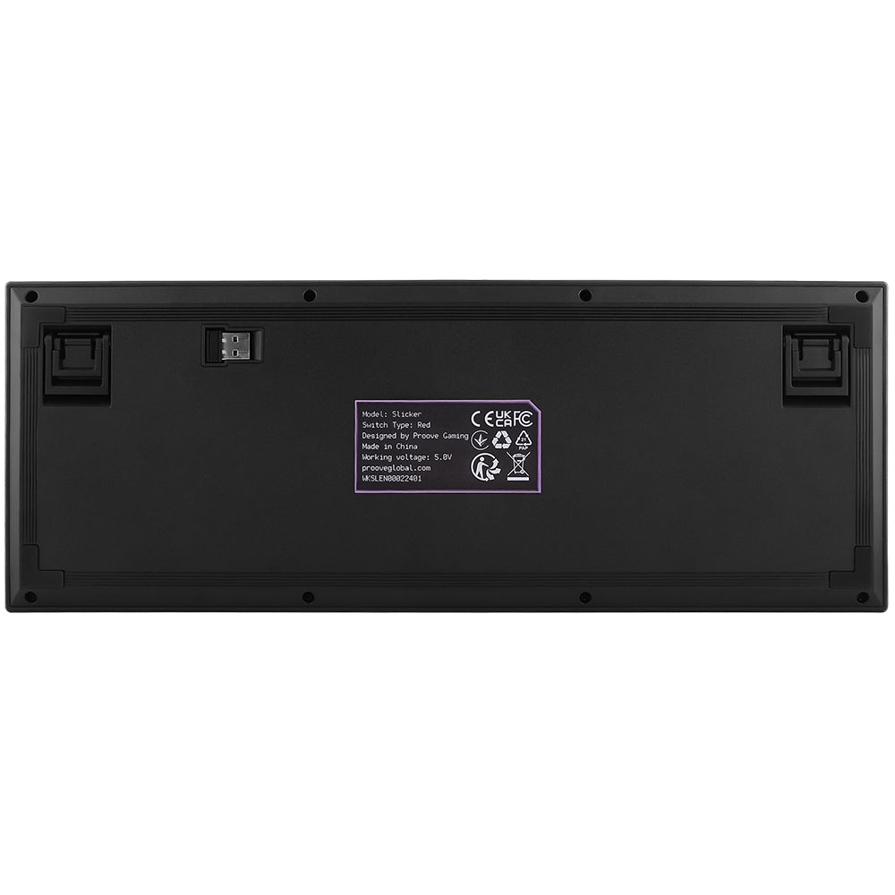 Proove Slicker Wireless Gaming Keyboard, RGB, BT / Wi-Fi / Wired, 1.8m, Black WKSLEN00022401