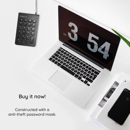 Teclado Numérico Wired USB HAVIT KB223, 1.5m, Negro