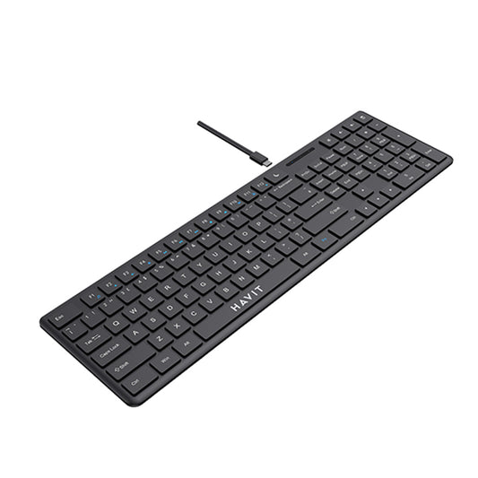 HAVIT KB252 Wired USB Keyboard, USB-C, 1.5m, Black